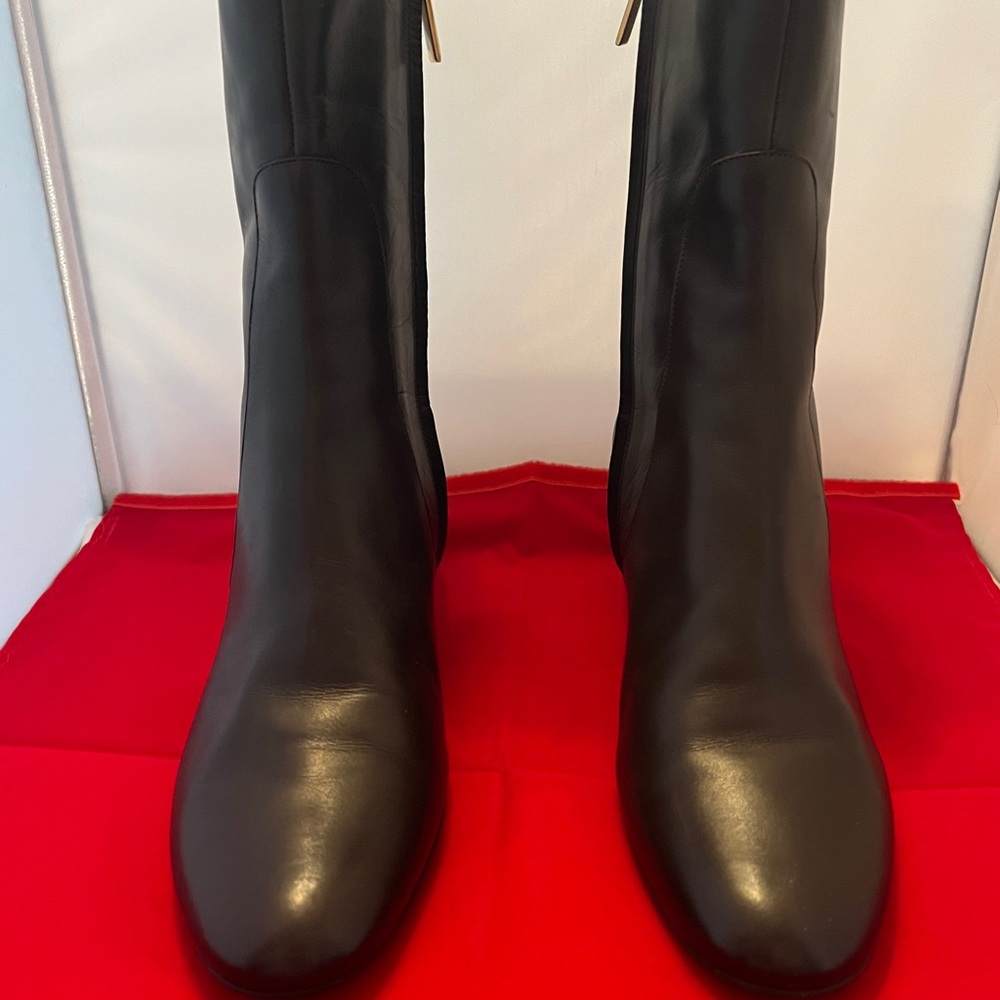 Bruno Magli Elegant Black Leather Mid-calf Boots